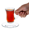 Small Traditional Tea Glasses with Handle, Set of 12 - CRYSTALIA GLASS